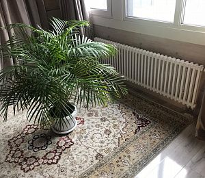 Трубчатый радиатор с нижней подводкой в деревянном доме